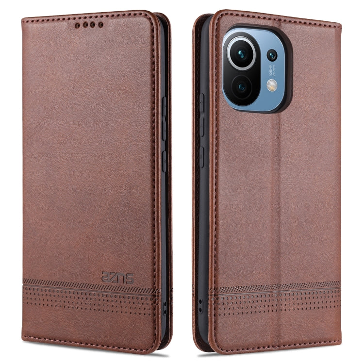 AZNS Magnetic Calf Texture Horizontal Flip Leather Case with Card Slots & Holder & Wallet, For Xiaomi Mi 11 AZNS Magnetic Calf Texture Horizontal Flip Leather Case with Card Slots & Holder & Wallet, For Xiaomi Mi 11