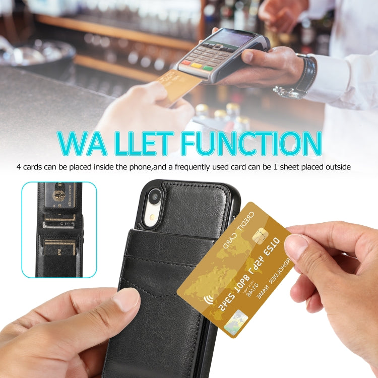 Solid Color PC + TPU Protective Case with Holder & Card Slots, For iPhone XR, For iPhone XS Max, For iPhone 11, For iPhone 11 Pro Solid Color PC + TPU Protective Case with Holder & Card Slots, For iPhone XR, For iPhone XS Max, For iPhone 11, For iPhone 11 Pro