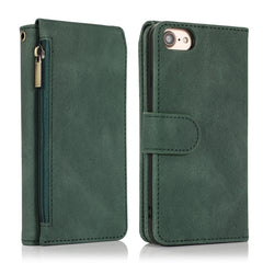 Skin-feel Crazy Horse Texture Zipper Wallet Bag Horizontal Flip Leather Case with Holder & Card Slots & Wallet & Lanyard, For iPhone 6, For iPhone 6 Plus, For iPhone SE 2022 / SE 2020 / 8 / 7, For iPhone 8 Plus / 7 Plus