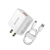 WK WP-U57 18W Speed QC3.0 Schnellladegerät + USB auf Typ-C / USB-C Datenkabel, US-Stecker, EU-Stecker, UK-Stecker