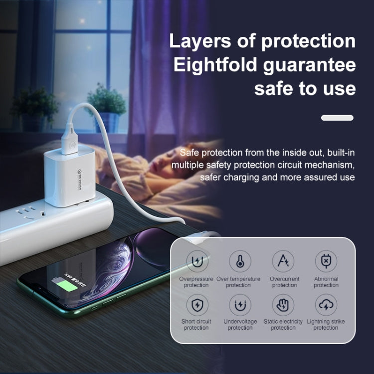 WK WP-U57 18W Speed QC3.0 Schnellladegerät + USB auf Typ-C / USB-C Datenkabel, US-Stecker, EU-Stecker, UK-Stecker WK WP-U57 18W Speed QC3.0 Schnellladegerät + USB auf Typ-C / USB-C Datenkabel, US-Stecker, EU-Stecker, UK-Stecker