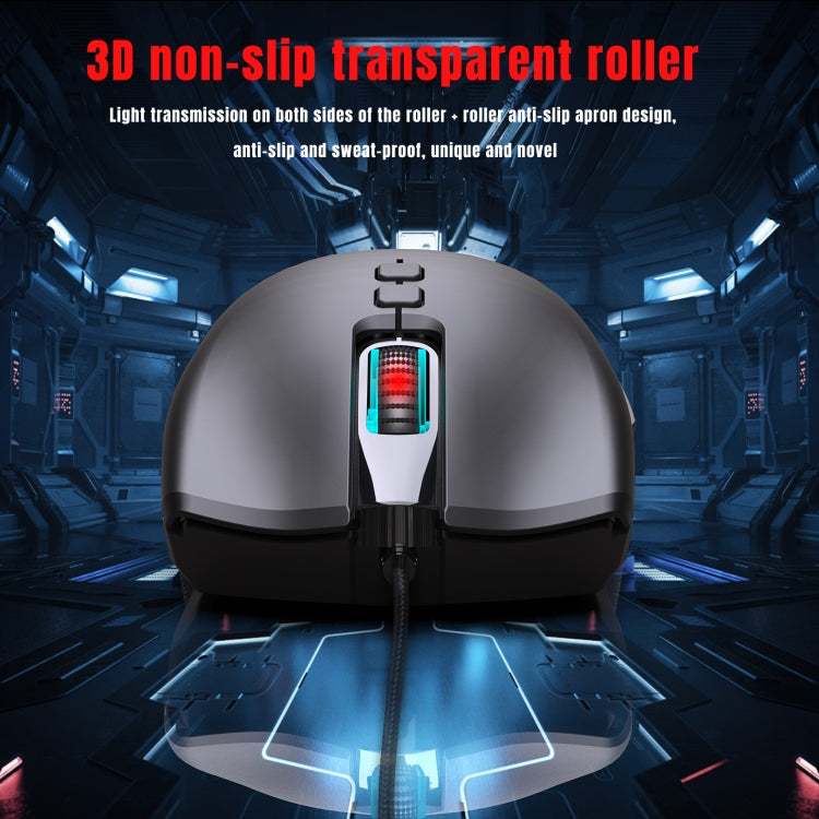 Ratón mecánico para juegos con cable y luz RGB de 7 teclas y 6400 ppp HXSJ A883 Ratón mecánico para juegos con cable y luz RGB de 7 teclas y 6400 ppp HXSJ A883