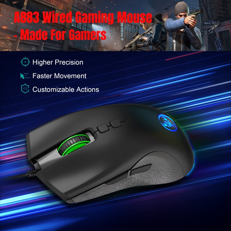 Ratón mecánico para juegos con cable y luz RGB de 7 teclas y 6400 ppp HXSJ A883 Ratón mecánico para juegos con cable y luz RGB de 7 teclas y 6400 ppp HXSJ A883