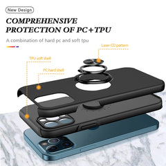 PC + TPU Shockproof Magnetic Protective Case with Invisible Ring Holder, For iPhone 12 Pro, For iPhone 12 Pro Max
