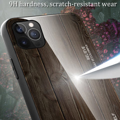 Holzmaserung Hartglas + TPU Stoßfeste Hülle, Für iPhone 12 mini, Für iPhone 12 / 12 Pro, Für iPhone 12 Pro Max