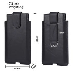 Universelle vertikale Gürteltasche aus Rindsleder für Mobiltelefone mit einer Größe von 7,2 Zoll und darunter, für Telefone mit einer Größe von 7,2 Zoll und darunter