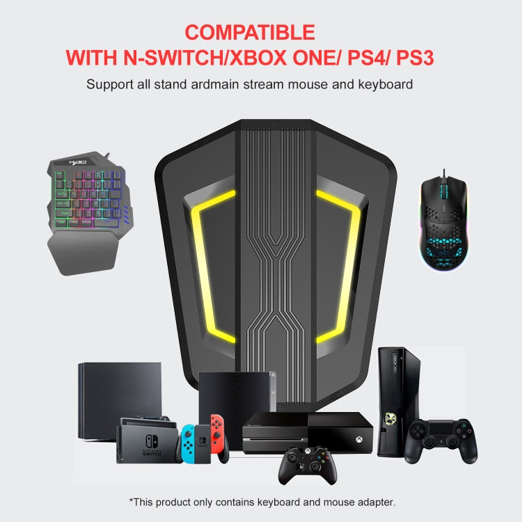 HXSJ P6+V100+J900 Keyboard Mouse Converter + One-handed Keyboard + Gaming Mouse Set, P6+V100+J900 HXSJ P6+V100+J900 Keyboard Mouse Converter + One-handed Keyboard + Gaming Mouse Set, P6+V100+J900
