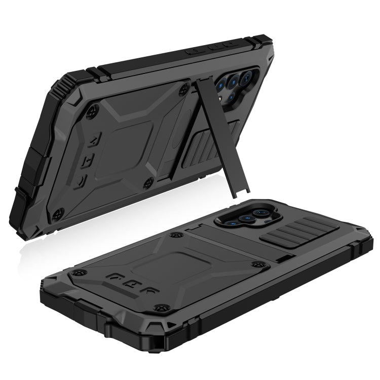 R-JUST Funda protectora de metal y silicona resistente al agua, a los golpes y al polvo con soporte para Samsung Galaxy A32 4G y Samsung Galaxy A32 5G R-JUST Funda protectora de metal y silicona resistente al agua, a los golpes y al polvo con soporte para Samsung Galaxy A32 4G y Samsung Galaxy A32 5G