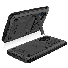 R-JUST Funda protectora de metal y silicona resistente al agua, a los golpes y al polvo con soporte para Samsung Galaxy A32 4G y Samsung Galaxy A32 5G