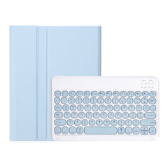 YT098B Abnehmbare Bluetooth-Tastaturhülle aus Leder mit runder Tastenkappe und Bonbon-Hautstruktur, Stiftschlitz und Ständer, für iPad 10.2 2020 & 2019/Air 2019/Pro 10,5 Zoll, iPad 10.2 2020 & 2019/Air 2019/Pro 10,5 Zoll