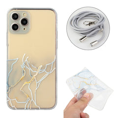Funda protectora a prueba de golpes de TPU con patrón de mármol hueco y correa para el cuello, para iPhone 12 mini, para iPhone 12 Pro, para iPhone 12 Pro Max