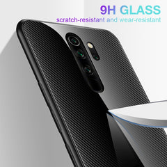 Carbon Fiber Texture Gradient Color Glass Case, For Xiaomi Redmi Note 8 Pro, For Xiaomi Redmi Note 8, For iPhone 11 Pro Max, For iPhone 11