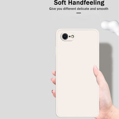 Einfarbige, imitierte, flüssige Silikonhülle mit geraden Kanten, sturzsichere, vollständige Abdeckung, für iPhone 8 Plus/7 Plus, für iPhone X/XS, für iPhone XR