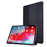 Silk Texture Three-fold Horizontal Flip Leather Case with Holder & Pen Slot, For iPad Pro 11 (2021)