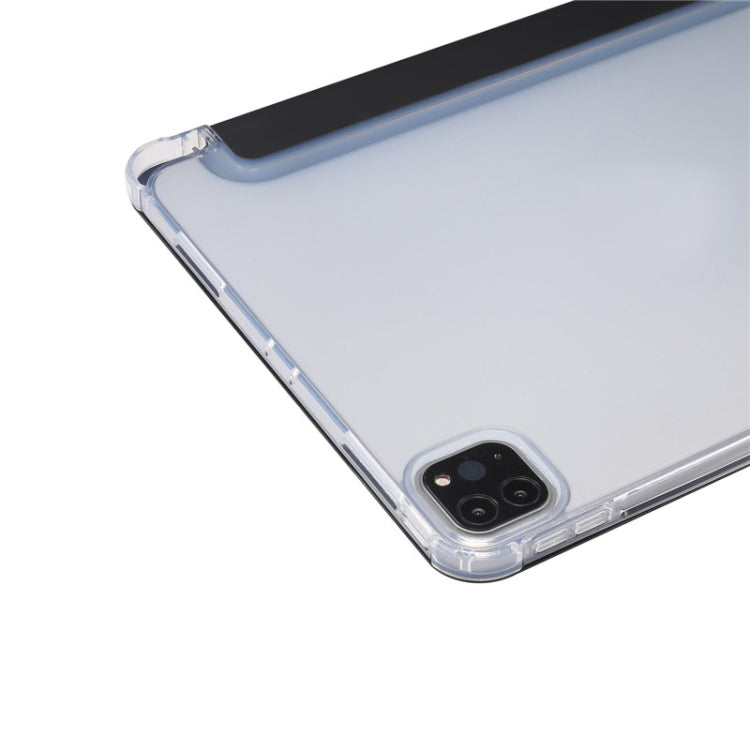 Funda de piel sintética transparente con tapa horizontal, tres pliegues, con textura de piel prensada eléctrica, a prueba de golpes, con soporte, ranura para bolígrafo y función de suspensión/activación, para iPad Pro 11 (2021) Funda de piel sintética transparente con tapa horizontal, tres pliegues, con textura de piel prensada eléctrica, a prueba de golpes, con soporte, ranura para bolígrafo y función de suspensión/activación, para iPad Pro 11 (2021)