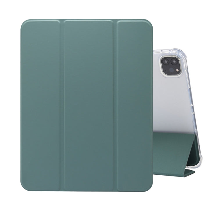 Funda de piel sintética transparente con tapa horizontal, tres pliegues, con textura de piel prensada eléctrica, a prueba de golpes, con soporte, ranura para bolígrafo y función de suspensión/activación, para iPad Pro 11 (2021) Funda de piel sintética transparente con tapa horizontal, tres pliegues, con textura de piel prensada eléctrica, a prueba de golpes, con soporte, ranura para bolígrafo y función de suspensión/activación, para iPad Pro 11 (2021)