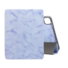Funda de cuero con tapa horizontal con textura de mármol, soporte plegable en tres posiciones y función de suspensión/activación, para iPad Pro 11 2022/2021