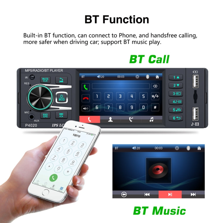 P4020 3.8 inch Universal Car Radio Receiver MP5 Player, Support FM & Bluetooth & TF Card with Remote Control P4020 3.8 inch Universal Car Radio Receiver MP5 Player, Support FM & Bluetooth & TF Card with Remote Control