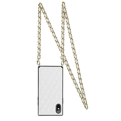 Elegant Rhombic Pattern Microfiber Leather +TPU Shockproof Case with Crossbody Strap Chain, For iPhone XS Max, For iPhone 11, For iPhone 11 Pro, For iPhone 11 Pro Max