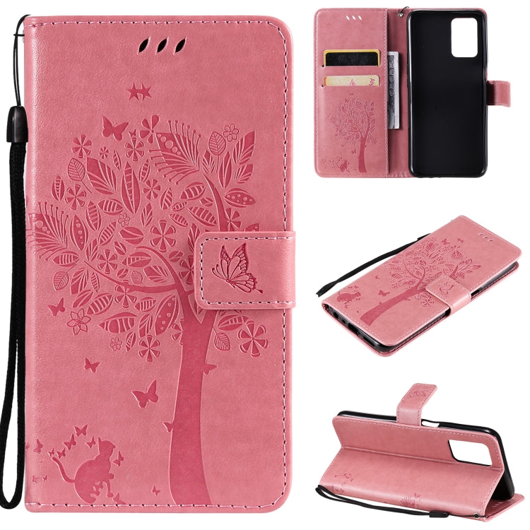 Tree & Cat Pattern Pressed Printing Horizontal Flip PU Leather Case with Holder & Card Slots & Wallet & Lanyard, For OPPO Realme 8 4G / Realme 8 Pro 4G, For OPPO Realme V13 5G / Realme 8 5G Tree & Cat Pattern Pressed Printing Horizontal Flip PU Leather Case with Holder & Card Slots & Wallet & Lanyard, For OPPO Realme 8 4G / Realme 8 Pro 4G, For OPPO Realme V13 5G / Realme 8 5G