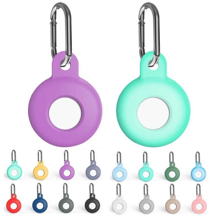 Anti-scratch Silicone Shockproof Protective Cover Case with Carabiner, For AirTag Anti-scratch Silicone Shockproof Protective Cover Case with Carabiner, For AirTag