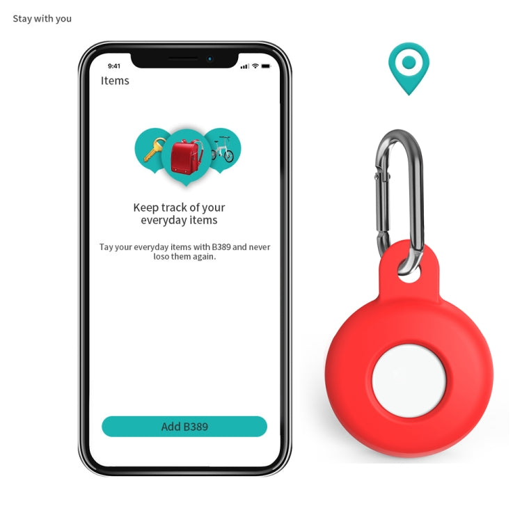 Anti-scratch Silicone Shockproof Protective Cover Case with Carabiner, For AirTag Anti-scratch Silicone Shockproof Protective Cover Case with Carabiner, For AirTag