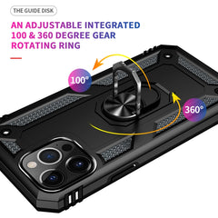 Shockproof TPU + PC Protective Case with 360 Degree Rotating Holder, For iPhone 13 Pro Max