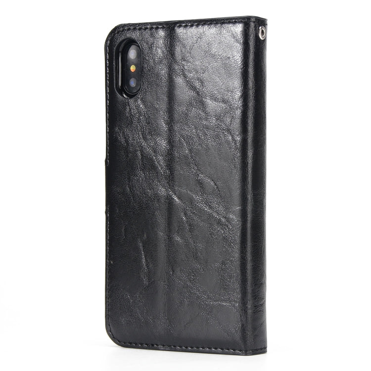 Crazy Horse Texture Detachable Magnetic Back Cover Horizontal Flip Leather Case with Holder & Card Slots & Photo Frame & Wallet, For iPhone XS Max Crazy Horse Texture Detachable Magnetic Back Cover Horizontal Flip Leather Case with Holder & Card Slots & Photo Frame & Wallet, For iPhone XS Max