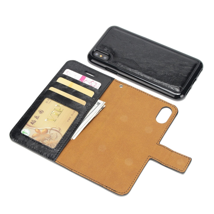 Crazy Horse Texture Detachable Magnetic Back Cover Horizontal Flip Leather Case with Holder & Card Slots & Photo Frame & Wallet, For iPhone XS Max Crazy Horse Texture Detachable Magnetic Back Cover Horizontal Flip Leather Case with Holder & Card Slots & Photo Frame & Wallet, For iPhone XS Max