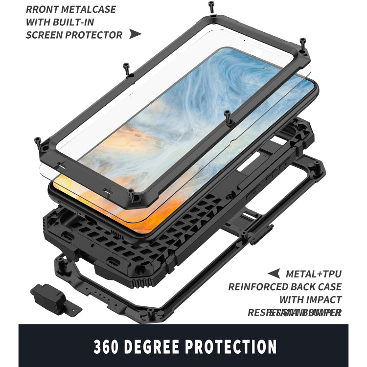 R-JUST Funda protectora de metal y silicona a prueba de golpes, resistente al agua y al polvo con soporte para Samsung Galaxy S21 FE R-JUST Funda protectora de metal y silicona a prueba de golpes, resistente al agua y al polvo con soporte para Samsung Galaxy S21 FE