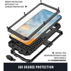 R-JUST Funda protectora de metal y silicona a prueba de golpes, resistente al agua y al polvo con soporte para Samsung Galaxy S21 FE