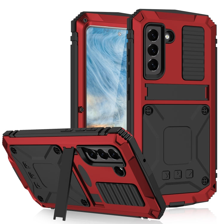 R-JUST Funda protectora de metal y silicona a prueba de golpes, resistente al agua y al polvo con soporte para Samsung Galaxy S21 FE R-JUST Funda protectora de metal y silicona a prueba de golpes, resistente al agua y al polvo con soporte para Samsung Galaxy S21 FE