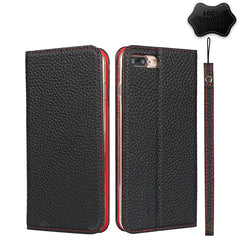 Horizontale Klapphülle aus Rindsleder mit Litschi-Textur, Halter, Kartenfächern, Geldbörse, Riemen und Kabelwickler, für iPhone X/XS, für iPhone XR, für iPhone XS Max