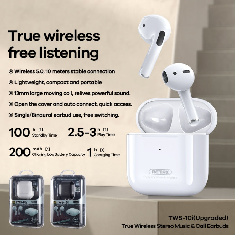 REMAX TWS-10i Enhanced Version Bluetooth 5.0 True Wireless Stereo Music Call Bluetooth Earphone REMAX TWS-10i Enhanced Version Bluetooth 5.0 True Wireless Stereo Music Call Bluetooth Earphone