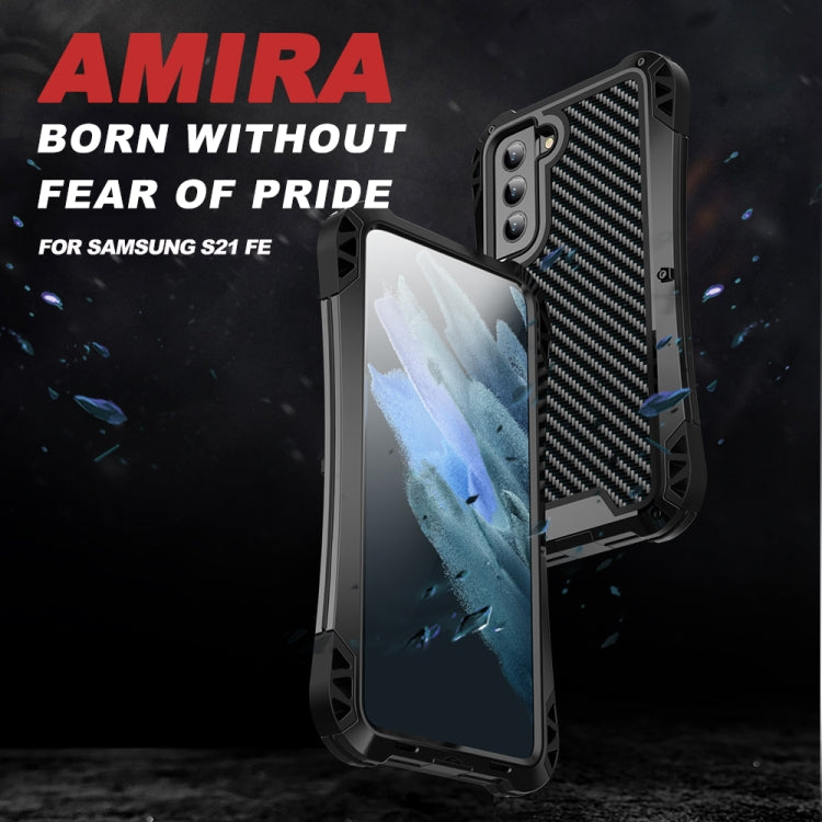 R-JUST AMIRA Funda protectora de metal resistente al agua, a prueba de golpes y polvo, para Samsung Galaxy S21 FE R-JUST AMIRA Funda protectora de metal resistente al agua, a prueba de golpes y polvo, para Samsung Galaxy S21 FE