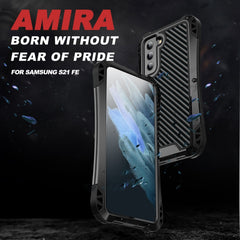 R-JUST AMIRA Funda protectora de metal resistente al agua, a prueba de golpes y polvo, para Samsung Galaxy S21 FE