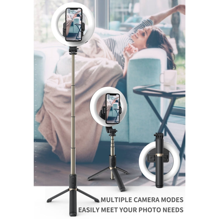 Trípode con anillo de luz portátil Q07 de 6 pulgadas con Bluetooth para selfies, Q07 Trípode con anillo de luz portátil Q07 de 6 pulgadas con Bluetooth para selfies, Q07