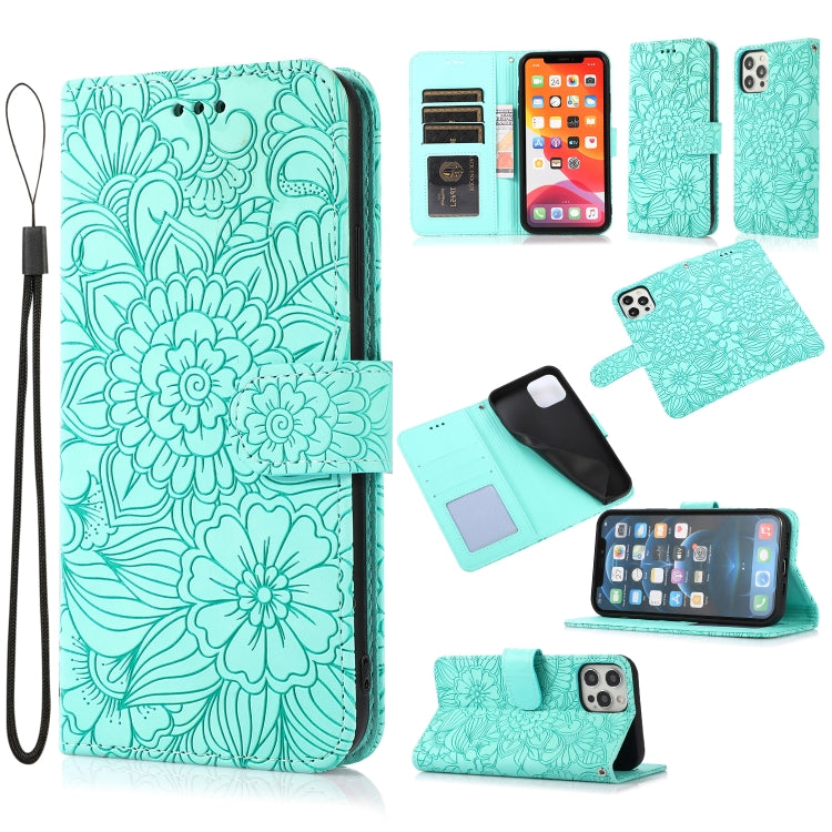 Horizontale Klapphülle aus Leder mit Sonnenblumen-Prägung, Halter, Kartenfächern, Geldbörse und Trageband, für iPhone 12, iPhone 12 Mini, iPhone 12 Pro, iPhone 12 Pro Max, iPhone 11 Pro Max Horizontale Klapphülle aus Leder mit Sonnenblumen-Prägung, Halter, Kartenfächern, Geldbörse und Trageband, für iPhone 12, iPhone 12 Mini, iPhone 12 Pro, iPhone 12 Pro Max, iPhone 11 Pro Max