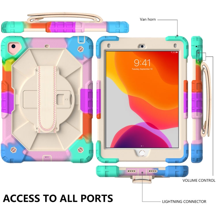 Estuche protector de silicona y policarbonato a prueba de golpes con diseño de robot en color de contraste, con soporte y correa para el hombro, para iPad 9.7 (2018) y (2017) / Air 2 / Air Estuche protector de silicona y policarbonato a prueba de golpes con diseño de robot en color de contraste, con soporte y correa para el hombro, para iPad 9.7 (2018) y (2017) / Air 2 / Air