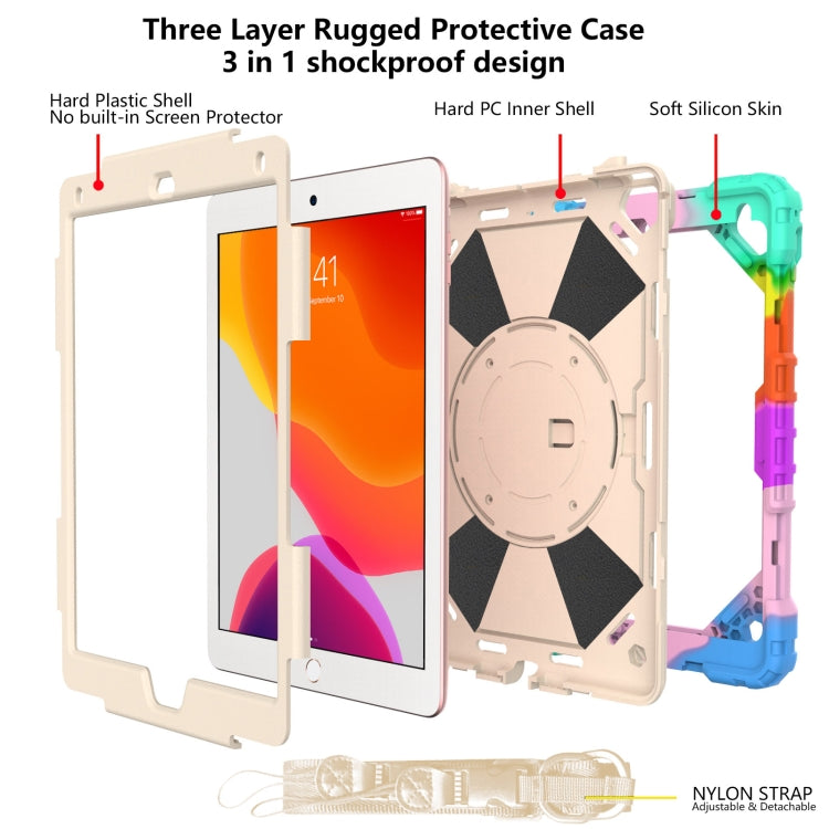 Estuche protector de silicona y policarbonato a prueba de golpes con diseño de robot en color de contraste, con soporte y correa para el hombro, para iPad 9.7 (2018) y (2017) / Air 2 / Air Estuche protector de silicona y policarbonato a prueba de golpes con diseño de robot en color de contraste, con soporte y correa para el hombro, para iPad 9.7 (2018) y (2017) / Air 2 / Air