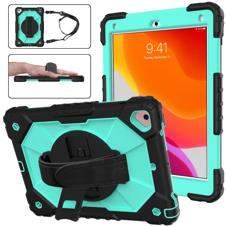 Estuche protector de silicona y policarbonato a prueba de golpes con diseño de robot en color de contraste, con soporte y correa para el hombro, para iPad 9.7 (2018) y (2017) / Air 2 / Air Estuche protector de silicona y policarbonato a prueba de golpes con diseño de robot en color de contraste, con soporte y correa para el hombro, para iPad 9.7 (2018) y (2017) / Air 2 / Air
