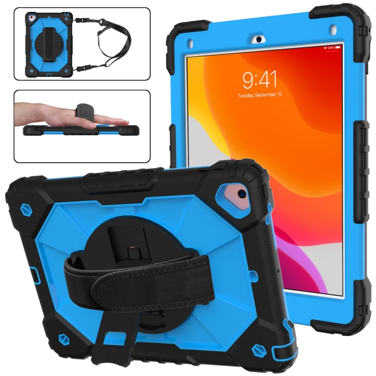 Estuche protector de silicona y policarbonato a prueba de golpes con diseño de robot en color de contraste, con soporte y correa para el hombro, para iPad 9.7 (2018) y (2017) / Air 2 / Air Estuche protector de silicona y policarbonato a prueba de golpes con diseño de robot en color de contraste, con soporte y correa para el hombro, para iPad 9.7 (2018) y (2017) / Air 2 / Air