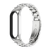 For Xiaomi Mi Band 6 / 5 / 4 / 3 CS Metal Three Bead Stainless Steel Replacement Watchband