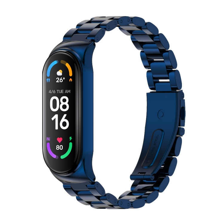 For Xiaomi Mi Band 6 / 5 / 4 / 3 CS Metal Three Bead Stainless Steel Replacement Watchband For Xiaomi Mi Band 6 / 5 / 4 / 3 CS Metal Three Bead Stainless Steel Replacement Watchband