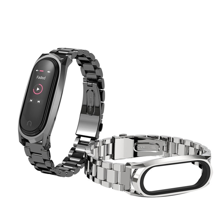 For Xiaomi Mi Band 6 / 5 / 4 / 3 Mijobs Three Beads Metal GT Stainless Steel Replacement Watchband For Xiaomi Mi Band 6 / 5 / 4 / 3 Mijobs Three Beads Metal GT Stainless Steel Replacement Watchband