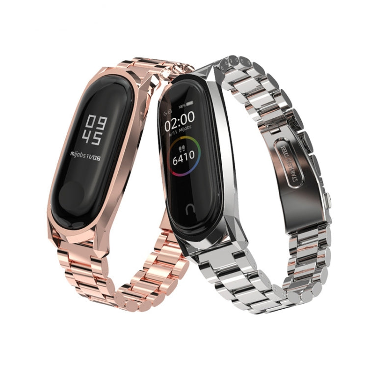 For Xiaomi Mi Band 6 / 5 / 4 / 3 Mijobs Three Beads Metal GT Stainless Steel Replacement Watchband For Xiaomi Mi Band 6 / 5 / 4 / 3 Mijobs Three Beads Metal GT Stainless Steel Replacement Watchband