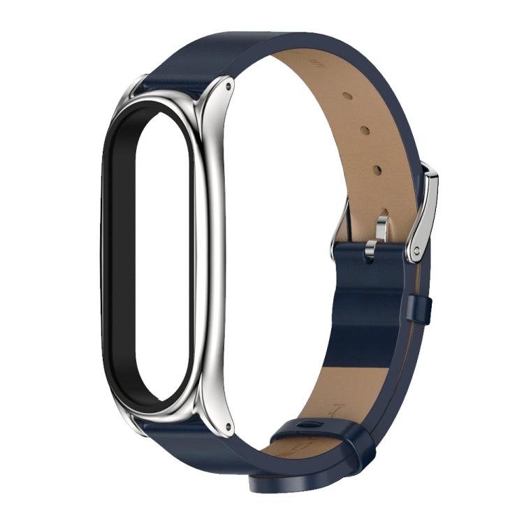For Xiaomi Mi Band 6 / 5 / 4 / 3 Mijobs Metal Case Crazy Horse Texture PU Microfiber Plus Replacement Watchband For Xiaomi Mi Band 6 / 5 / 4 / 3 Mijobs Metal Case Crazy Horse Texture PU Microfiber Plus Replacement Watchband