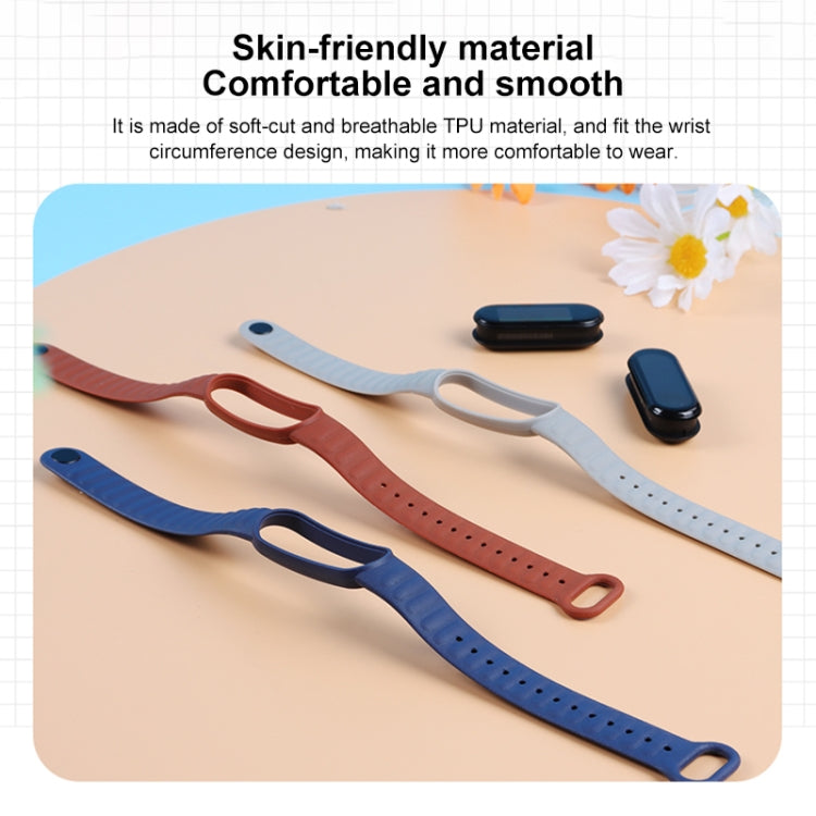 For Xiaomi Mi Band 6 / 5 Universal Silicone Leather Texture Replacement Strap Watchband For Xiaomi Mi Band 6 / 5 Universal Silicone Leather Texture Replacement Strap Watchband