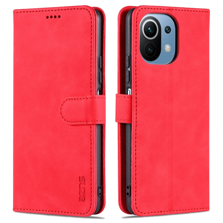 AZNS Skin Feel Calf Texture Horizontal Flip Leather Case with Card Slots & Holder & Wallet, For Xiaomi Mi 11 Lite, For Xiaomi Mi 11 Ultra AZNS Skin Feel Calf Texture Horizontal Flip Leather Case with Card Slots & Holder & Wallet, For Xiaomi Mi 11 Lite, For Xiaomi Mi 11 Ultra