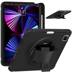 Funda protectora de TPU + PC a prueba de golpes con soporte de agarre plegable con rotación de 360 grados y ranura para bolígrafo, para iPad Pro 11 2022/2021/2020/2018